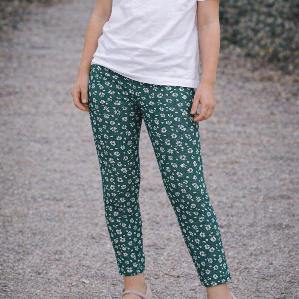 George Girls Floral Leggings Size 7–8 Soft Stretch Kids Everyday Pants